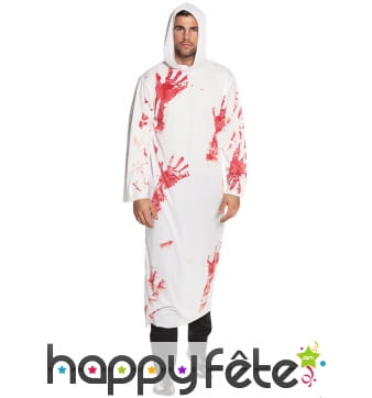 Tunique blanche avec tâches de sang