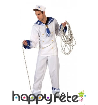 Tenue blanche de marin pour homme adulte
