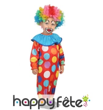 Tenue de bébé clown à pois colorés