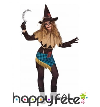Tenue d'épouvantail pour femme
