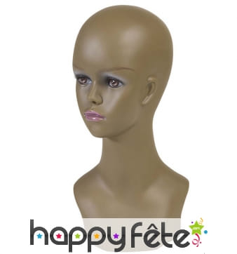 Tête de mannequin femme afro, 40cm