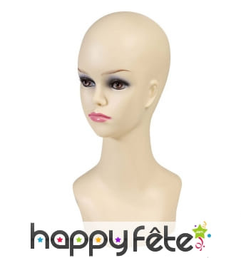 Tête de mannequin femme blanche, 40cm