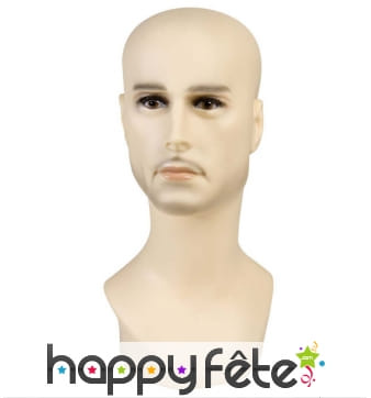 Tête de mannequin homme blanc de 40cm