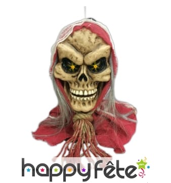 Tête de mort à suspendre lumineuse et sonore