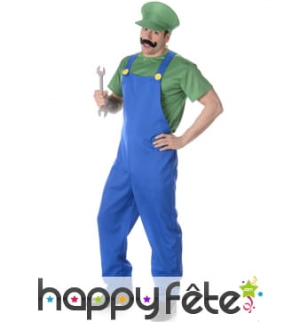 Tenue de plombier vert et bleu