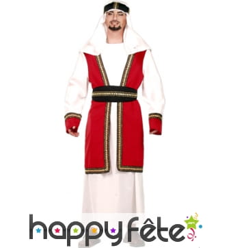 Tenue de roi mage rouge et blanc