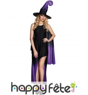 Tenue de sorcière en dégradé de violet pour femme