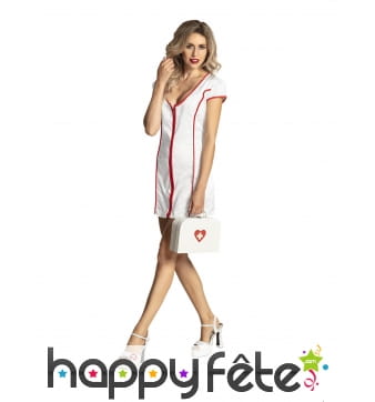 Trousse de secours blanche coeur rouge, 25x18cm