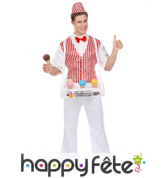 Tenue de vendeur de glace old school pour homme