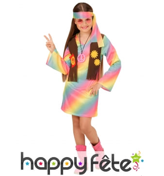 Tenue hippie pour fille, couleurs pastelles