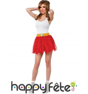 Tutu Iron Man rouge et jaune pailleté pour femme