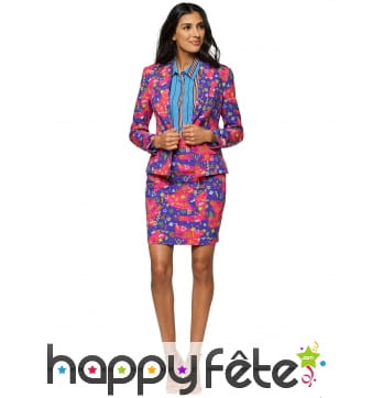 Tailleur motifs festifs année 80