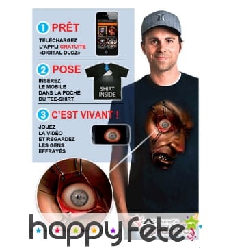 T-shirt digital oeil écartelé mobile