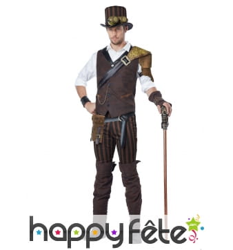 Tenue Steampunk d'aventurier pour homme