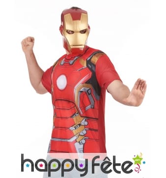 T-Shirt Iron Man 2 avec masque pour adulte
