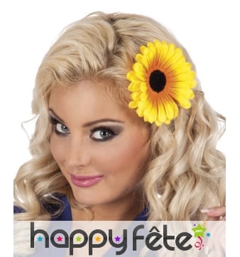 Tournesol sur pince pour cheveux
