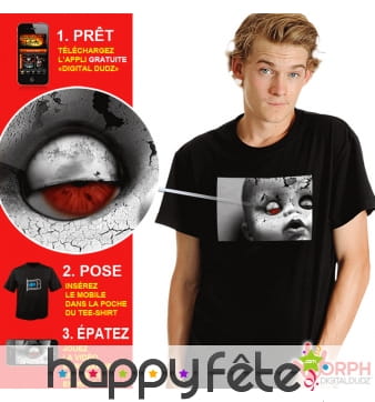 T-shirt vivant poupée oeil de sang