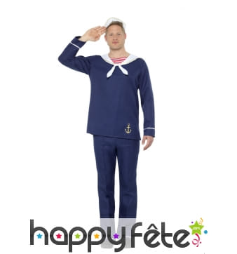Uniforme bleu de matelot pour homme