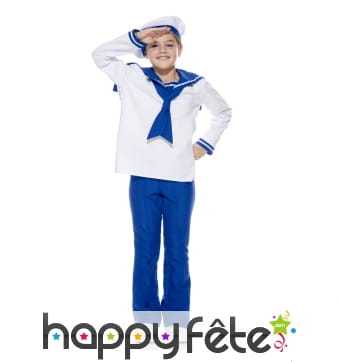 Uniforme blanc et bleu de petit marin