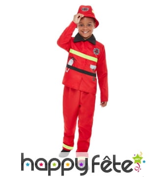 Uniforme rouge de pompier pour enfant