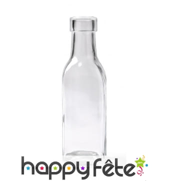 Vase bouteille carrée en verre de 5x15 cm