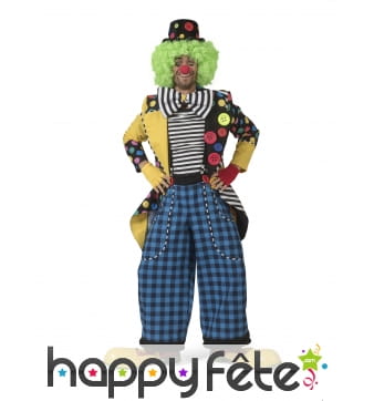 Veste de clown avec gros noeud multicolore, homme