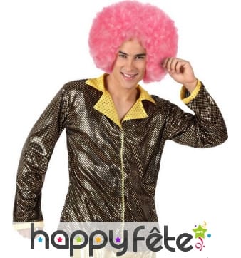 Veste disco dorée et brillante pour homme