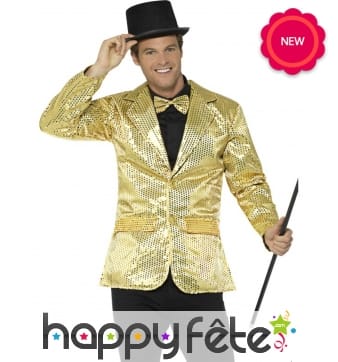 Veste dorée de cabaret, pour homme