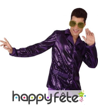 Veste disco violette pour homme
