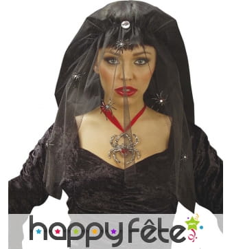 Voile noir avec araignées
