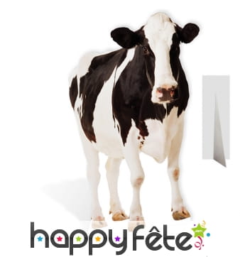 Vache noire et blanche en carton plat