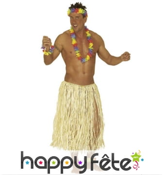 Véritable pagne en raphia naturel