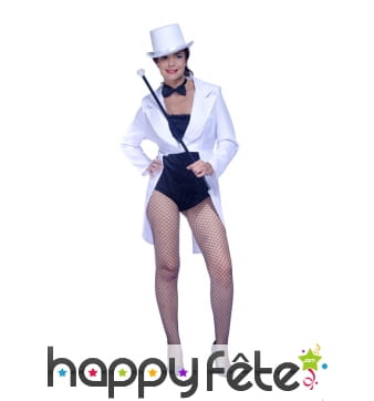 Veste queue de pie blanche pour femme