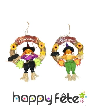 Welcome de porte épouvantail