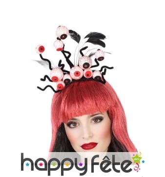 Yeux et plumes sur serre tête, adulte