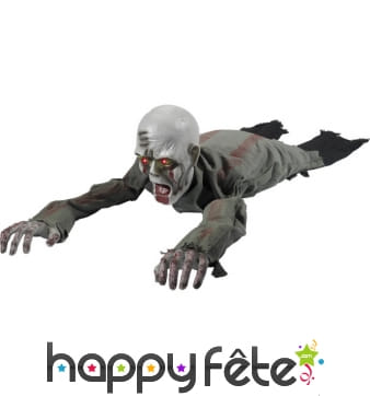 Zombie rempant avec yeux lumineux et bras animés