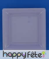 12 assiettes carrées lavande en plastique