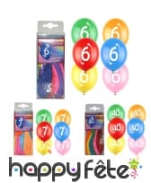 12 Ballons colorés imprimé âge