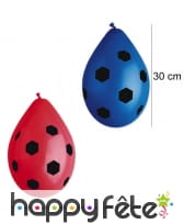 10 ballons de baudruche motifs foot, 30 cm