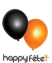 10 Ballons Halloween noirs et orange