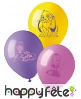 10 Ballons imprimé Princesse Sofia, 28cm