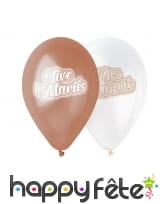 10 ballons imprimés vive les mariés, 30cm