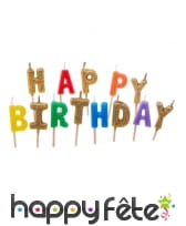 13 Bougies lettres Happy birthday de 6cm