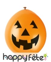 10 Ballons orange gentille citrouille