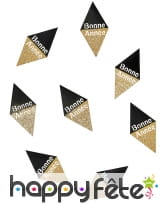 10 Confettis de table Bonne année or noir