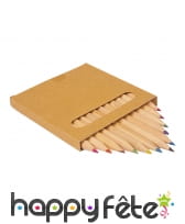 12 crayons de coloriage en bois, carré