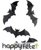 12 Chauve-souris murales en plastique de 15cm