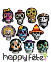 10 décors Dia de los Muertos en carton de 12cm