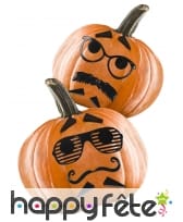 12 décorations de visage pour citrouille