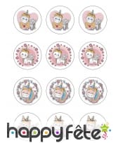 12 Décos petite licorne pour biscuit en sucre